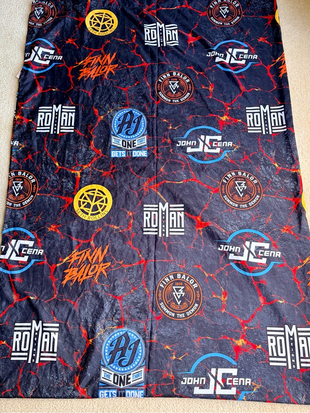 2018 Officially Licensed WWE Size TWIN Flatbed Bed Sheet by Franco